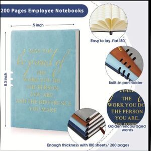 Blue Premium Faux Leather Notebook Journal diary Soft Cover And pen pock…